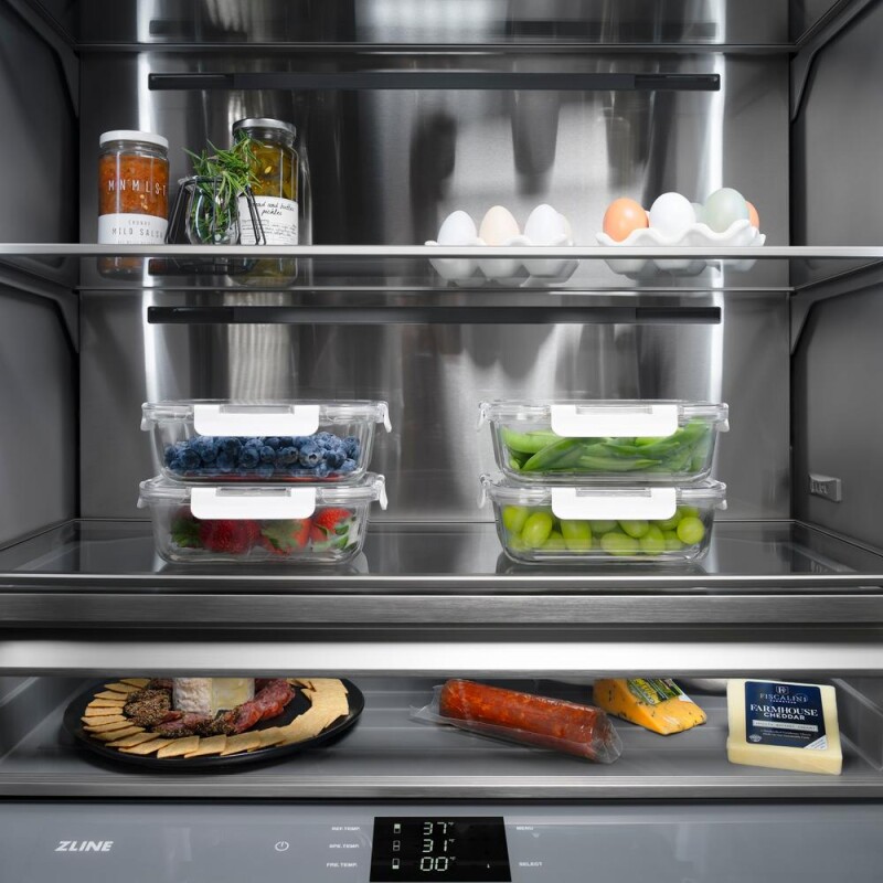 30 In. 16.1 Cu. Ft. Built-in Bottom Freezer Refrigerator With Water Dispenser And Ice Maker In White Matte With Graphite Gray Interior GRBIVWM30