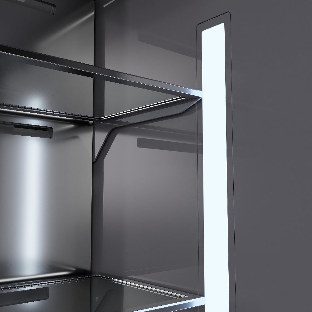 Autograph Edition 36 In. 19.6 Cu. Ft. Panel Ready French Door Built-in Bottom Freezer Refrigerator With Water Dispenser And Ice Maker With Graphite Gray Interior And Champagne Bronze Accents GRBIVZ36CB