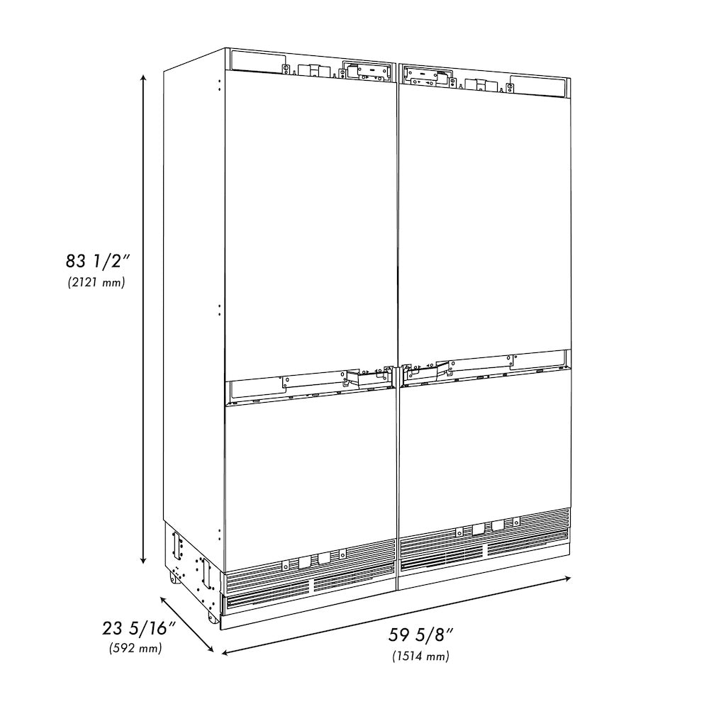 Autograph Edition 60 In. 32.2 Cu. Ft. Panel Ready French Door Built-in Bottom Freezer Refrigerator With Water Dispenser And Ice Maker With Graphite Gray Interior And Champagne Bronze Accents GRBIVZ60CB