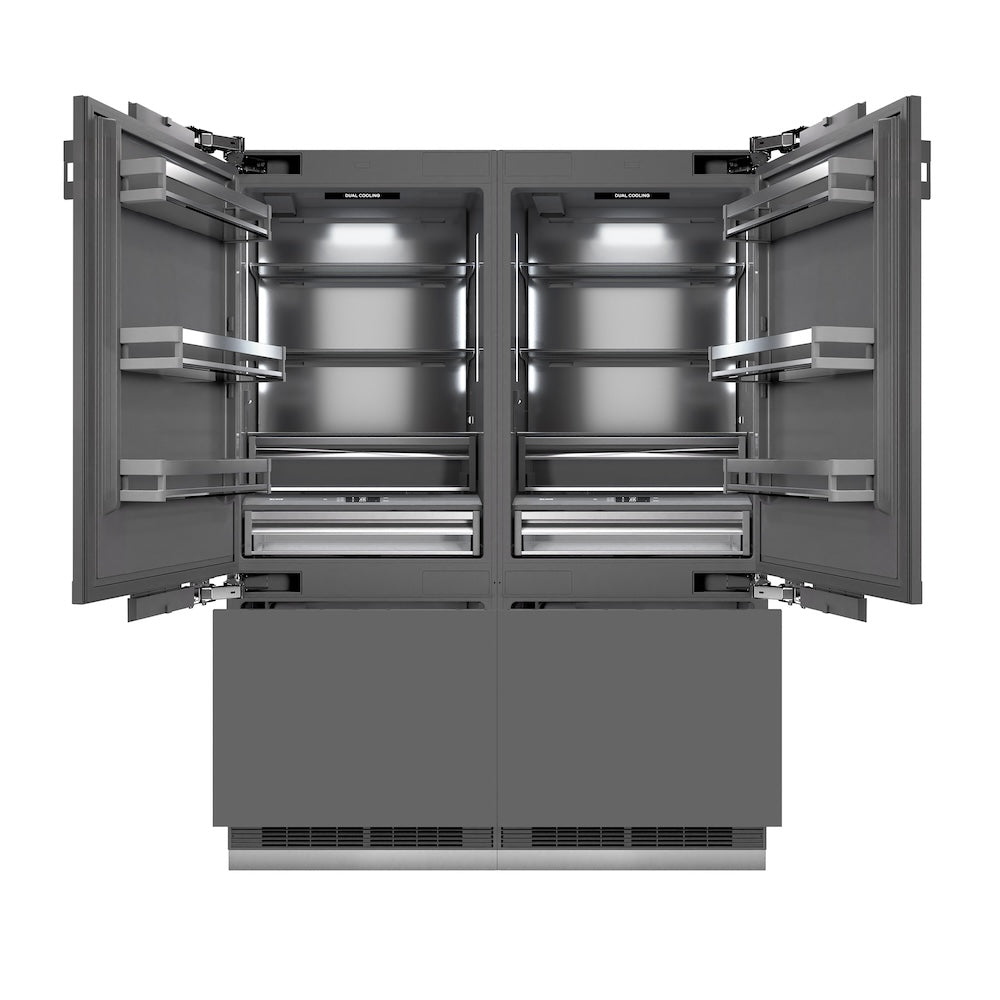 Autograph Edition 60 In. 32.2 Cu. Ft. Panel Ready French Door Built-in Bottom Freezer Refrigerator With Water Dispenser And Ice Maker With Graphite Gray Interior And Matte Black Accents GRBIV