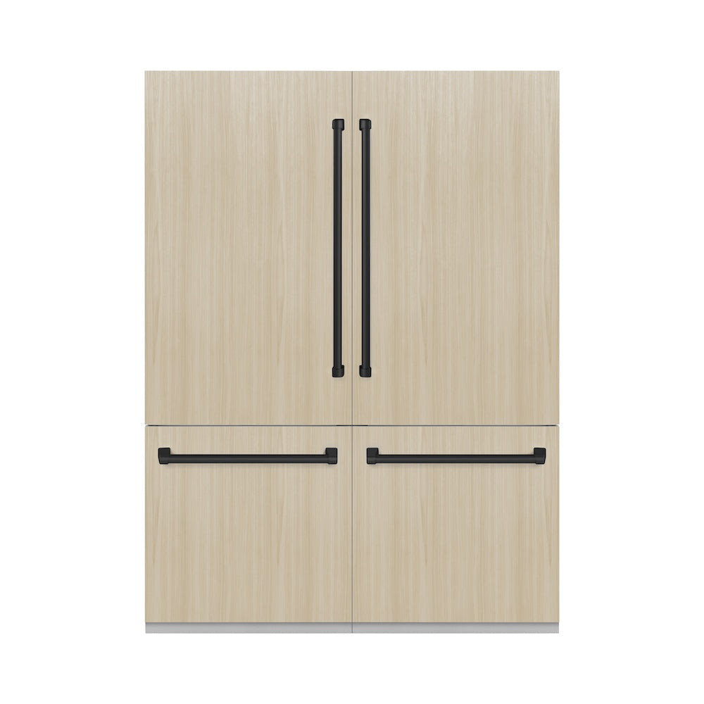 Autograph Edition 60 In. 32.2 Cu. Ft. Panel Ready French Door Built-in Bottom Freezer Refrigerator With Water Dispenser And Ice Maker With Graphite Gray Interior And Matte Black Accents GRBIVZ60MB