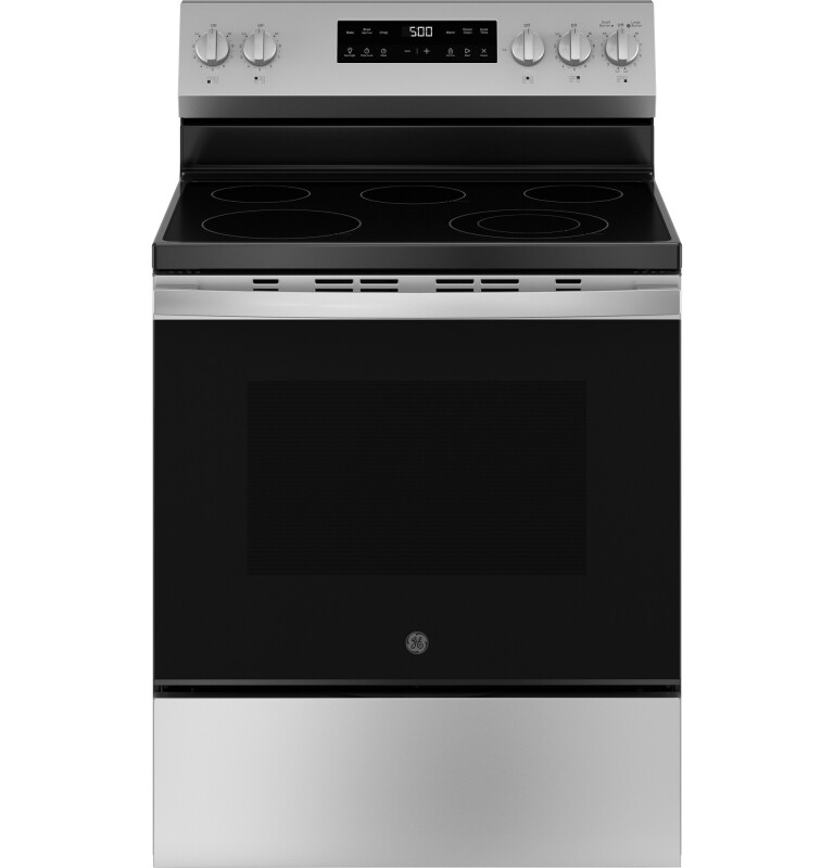 GE 5.3 Cu. Ft. Freestanding Electric Range with Crisp Mode and Express Preheat Stainless Steel GRF500SVSS Picture 1
