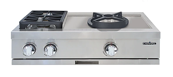 30″ Rangetop 2 Burners / Open Burner Wok LP GRT302CWL