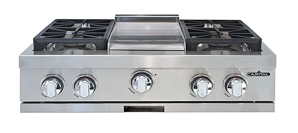 30″ Rangetop 2 Sealed Burners / Griddle / 2 Sealed Burners NG GRT302G2N