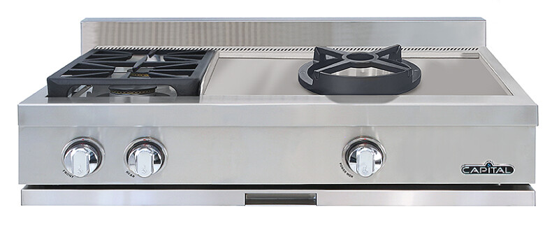 36″ Rangetop 2 Sealed Burners / Open Burner Wok NG GRT362CWN