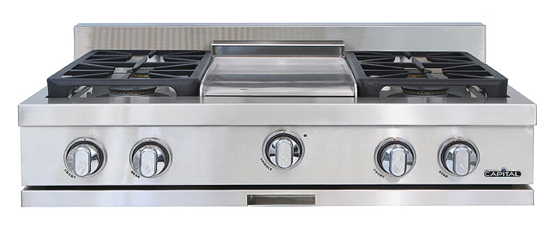 36″ Rangetop 2 Sealed Burners / Griddle / 2 Sealed Burners NG GRT362G2N