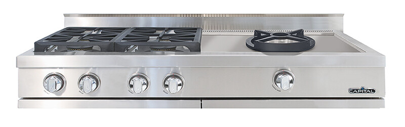 48″ Rangetop 4 Sealed Burners / Sealed Power Wok LP GRT484WL