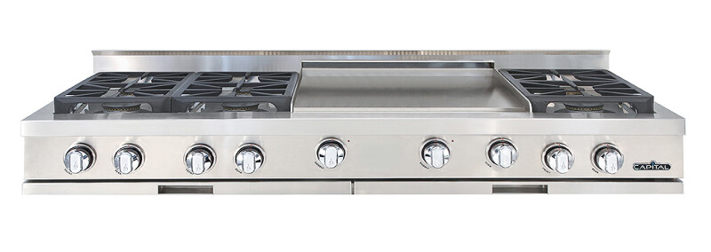 60″ Rangetop 4 Sealed Burners / 24″ Griddle / 2 Sealed Burners NG GRT604GG2N