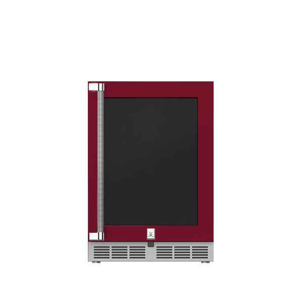 24" Outdoor Dual Zone Refrigerator with Wine Storage (UV-Coated Glass Door) GRWGR24BG