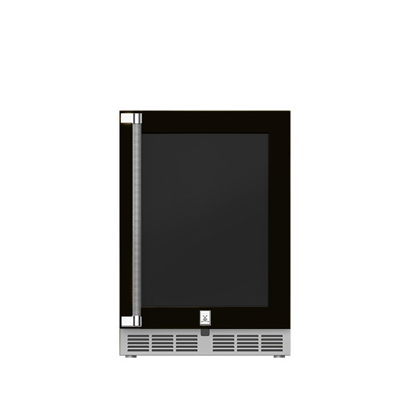 24" Outdoor Dual Zone Refrigerator with Wine Storage (UV-Coated Glass Door) GRWGR24BK
