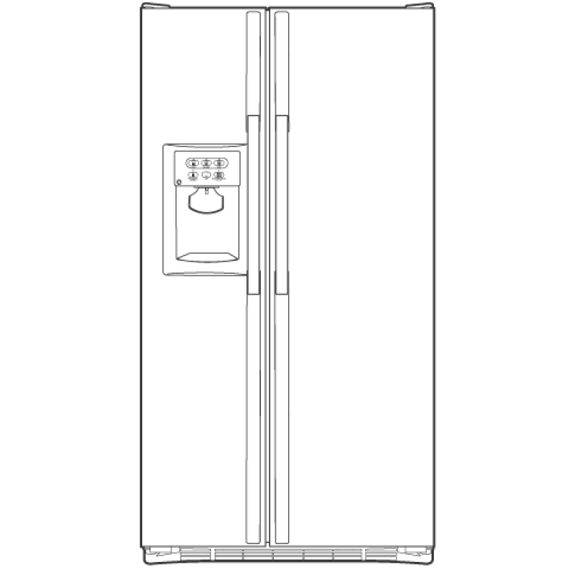 CustomStyle 22.1 Cu. Ft. Side-By-Side Refrigerator GSC22KGRWW