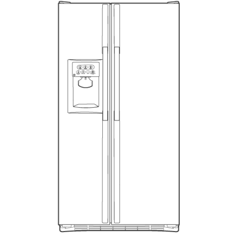 CustomStyle 22.7 Cu. Ft. Side-By-Side Refrigerator GSC23LGQBB