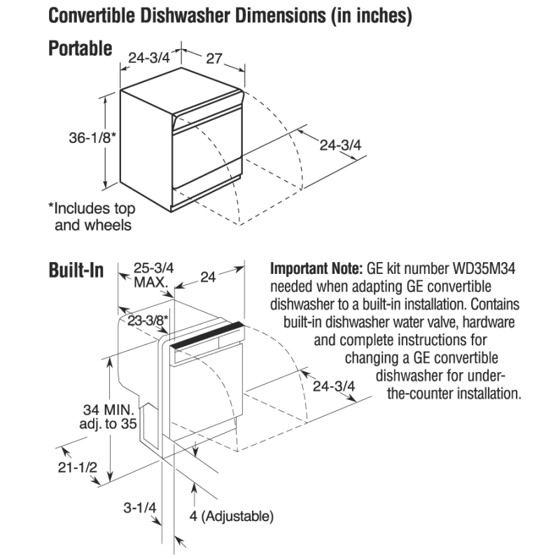 Convertible/Portable Dishwasher GSC3200JBB, product image 5 of 5