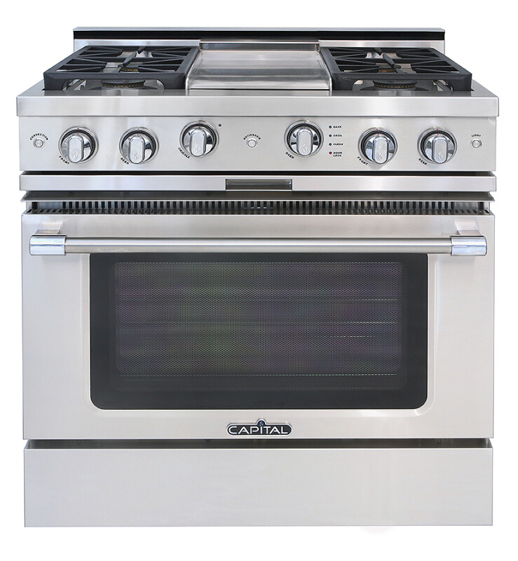 36″ Grand Chef Range 2 Sealed Burners / Griddle / 2 Sealed Burners NG GSCR362G2N