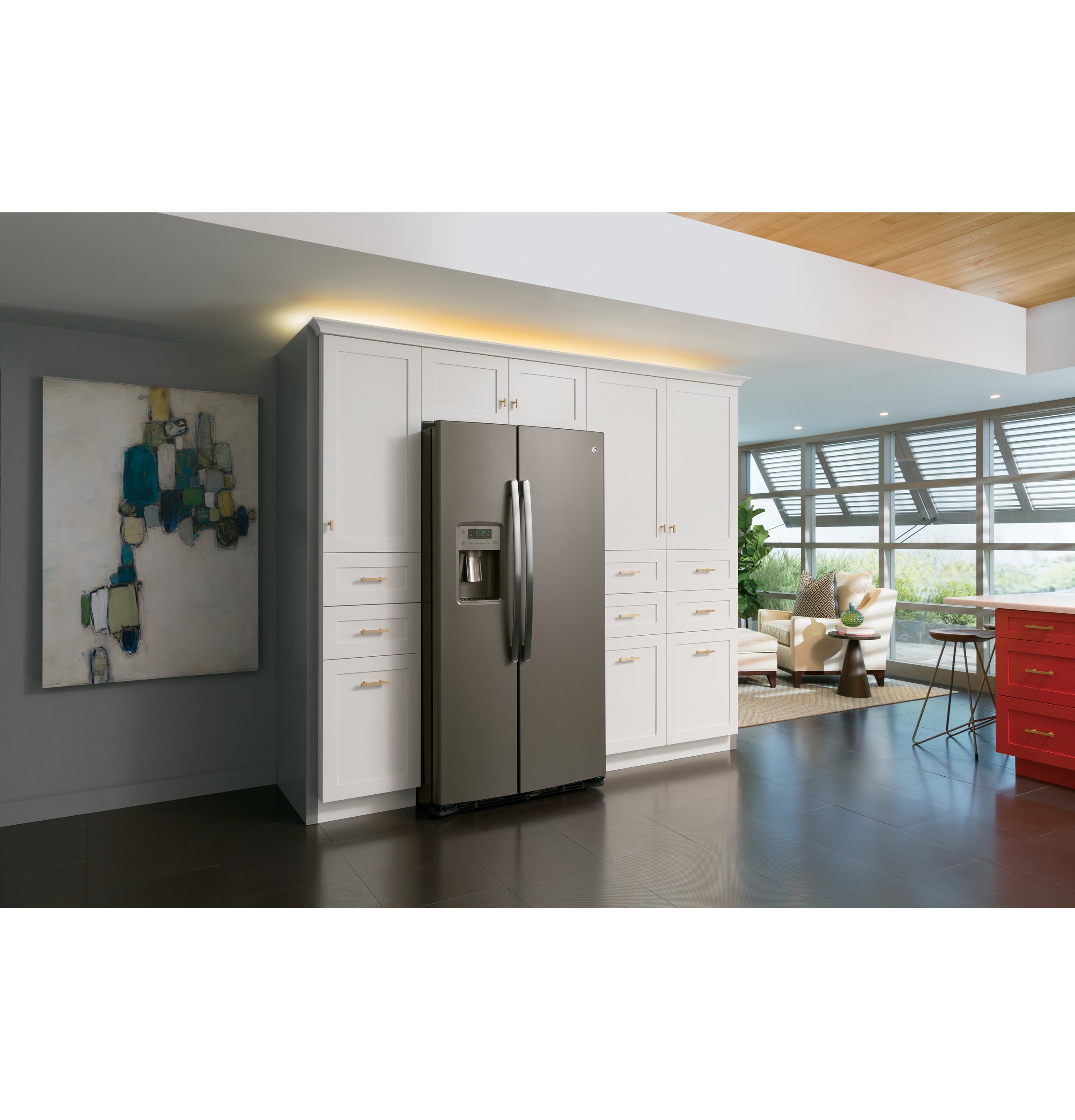 Ge® Energy Star® 25.3 Cu. Ft. Side-by-side Refrigerator GSE25HMHES