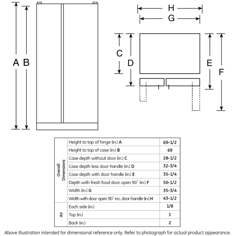 25.3 Cu. Ft. Side-By-Side Refrigerator GSE25HSHSS