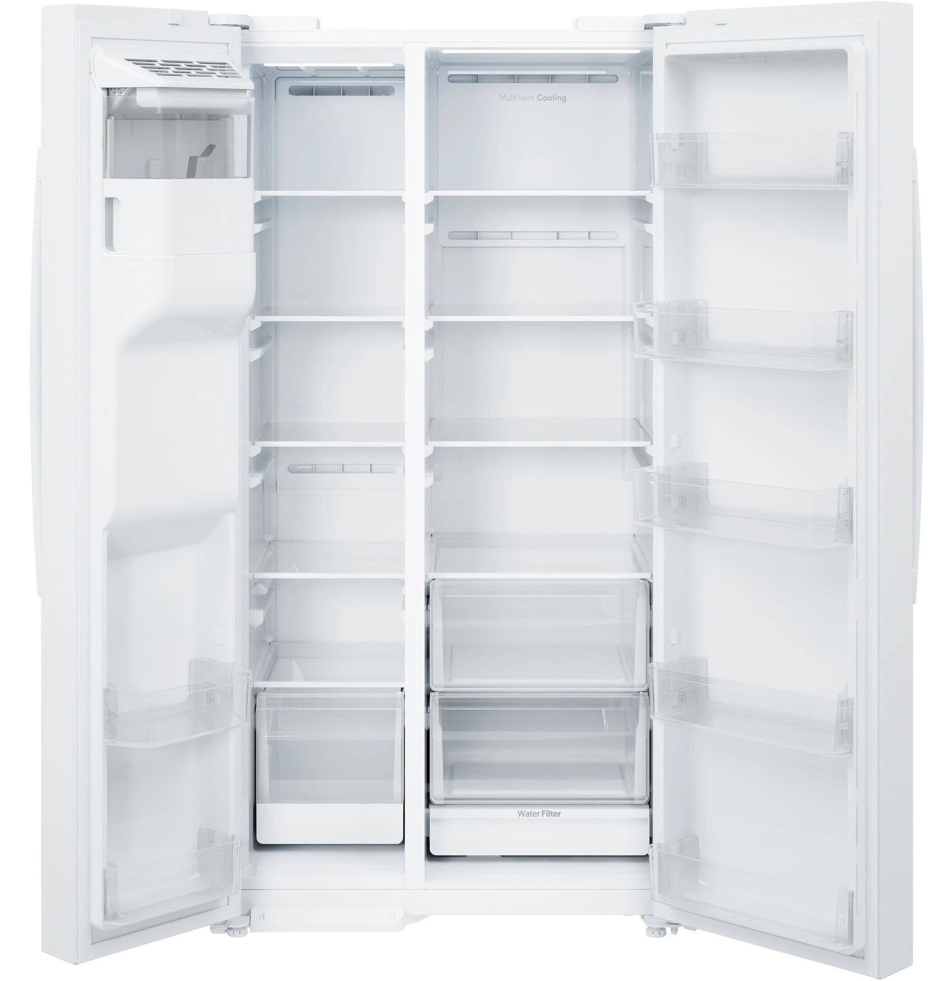 27.9 Cu. Ft. Side-By-Side Refrigerator with Extra Tall Dispenser and In-Door Icemaker GSE28NGYWW