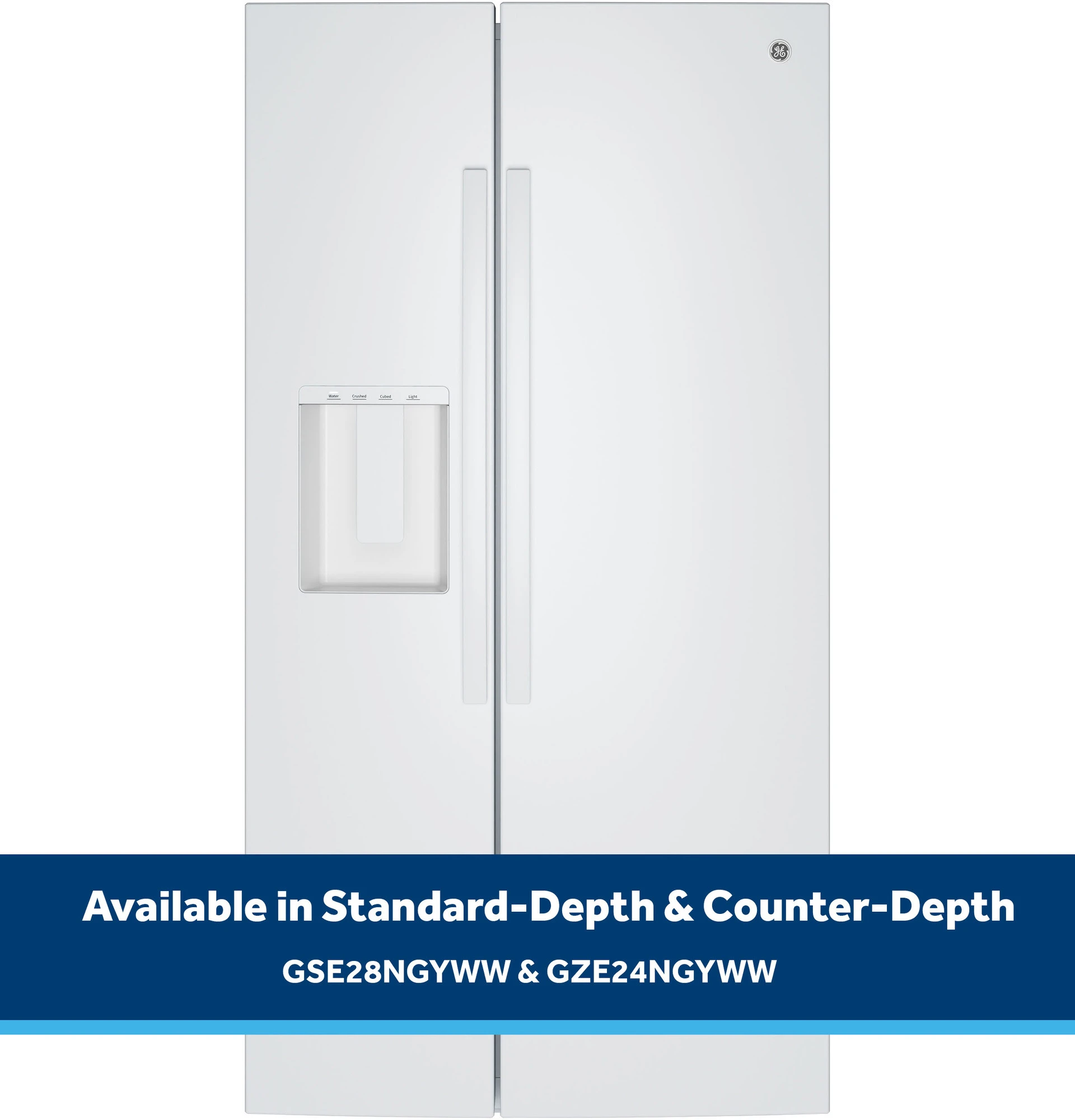 27.9 Cu. Ft. Side-By-Side Refrigerator with Extra Tall Dispenser and In-Door Icemaker GSE28NGYWW