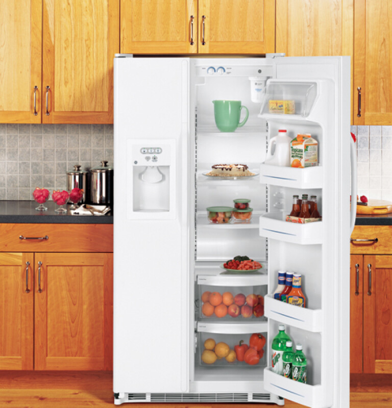 25.0 Cu. Ft. Side-By-Side Refrigerator with Dispenser GSH25JFRWW, product image 3 of 6