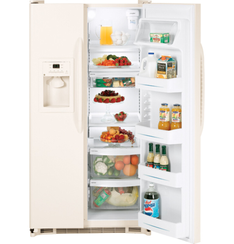 GE 25.0 Cu. Ft. Side-By-Side Refrigerator with Dispenser Bisque GSH25JFTCC Picture 1