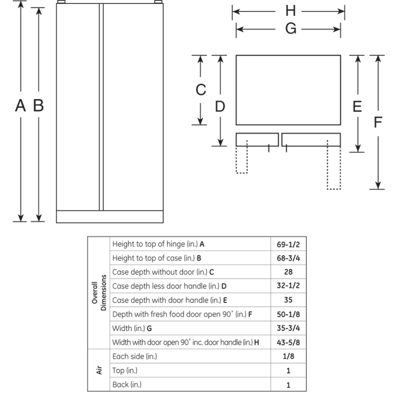 Ge® 25.9 Cu. Ft. Side-by-side Refrigerator GSHL6KGZLS
