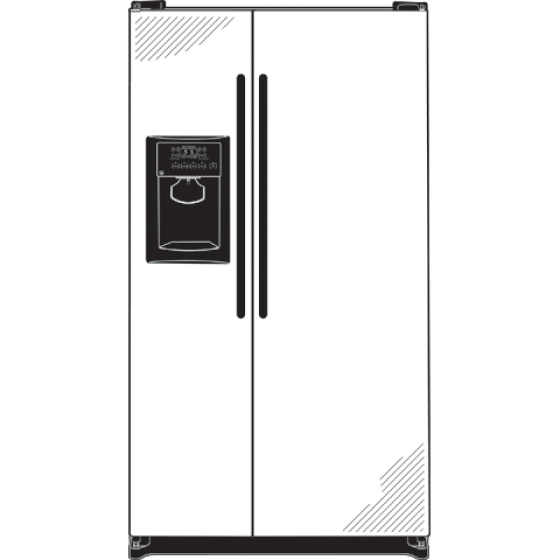 21.9 Cu. Ft. Side-By-Side Refrigerator with Dispenser GSL22JFZLB, product image 3 of 5