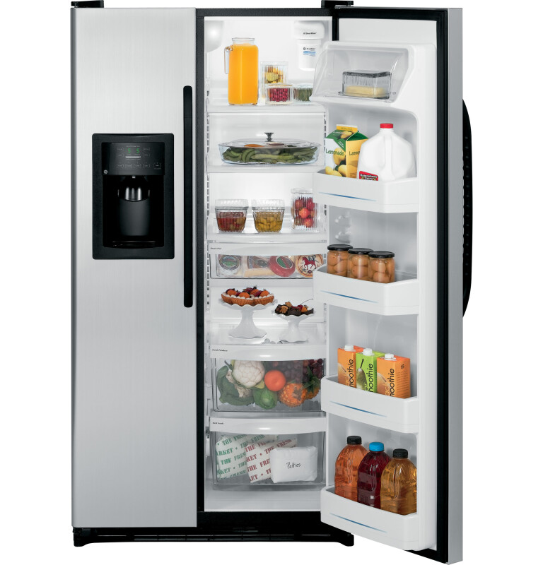 Ge® Energy Star® 25.3 Cu. Ft. Side-by-side Refrigerator With Dispenser GSL25JFXLB