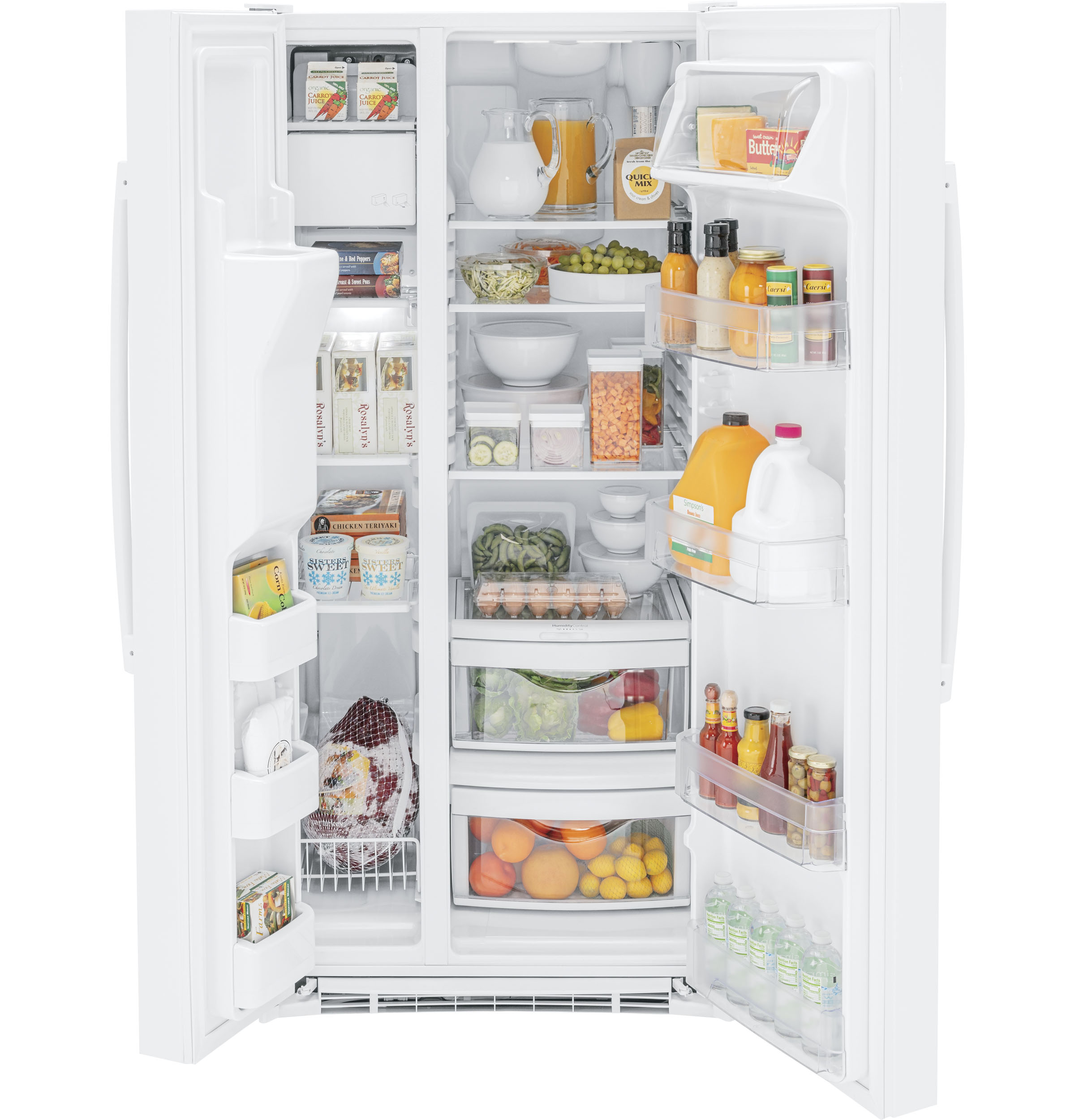 Ge® 23.0 Cu. Ft. Side-by-side Refrigerator GSS23GGPWW