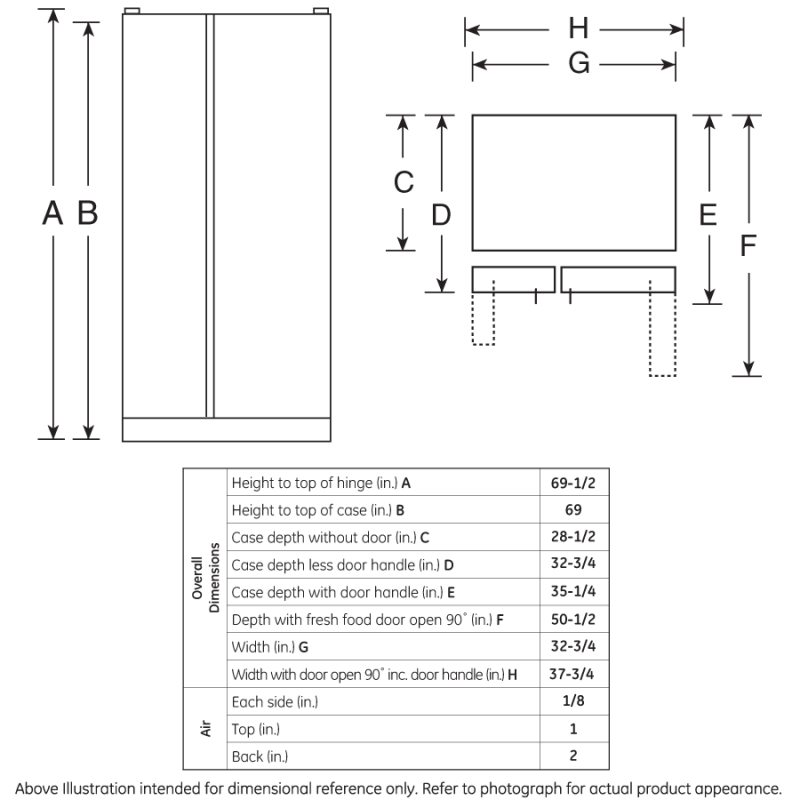 23.2 Cu. Ft. Side-By-Side Refrigerator GSS23HMHES