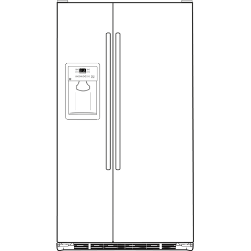25.0 Cu. Ft. Capacity Side-By-Side Refrigerator GSS25GFXBB, product image 3 of 4