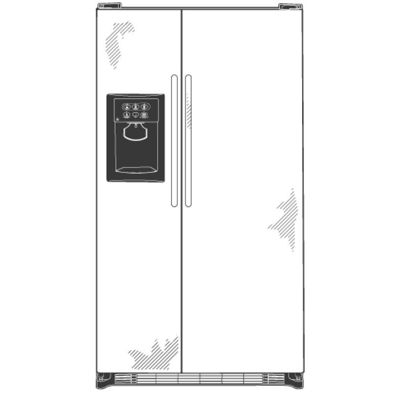 25.0 Cu. Ft. Capacity Stainless Side-By-Side Refrigerator with Dispenser GSS25SGRSS