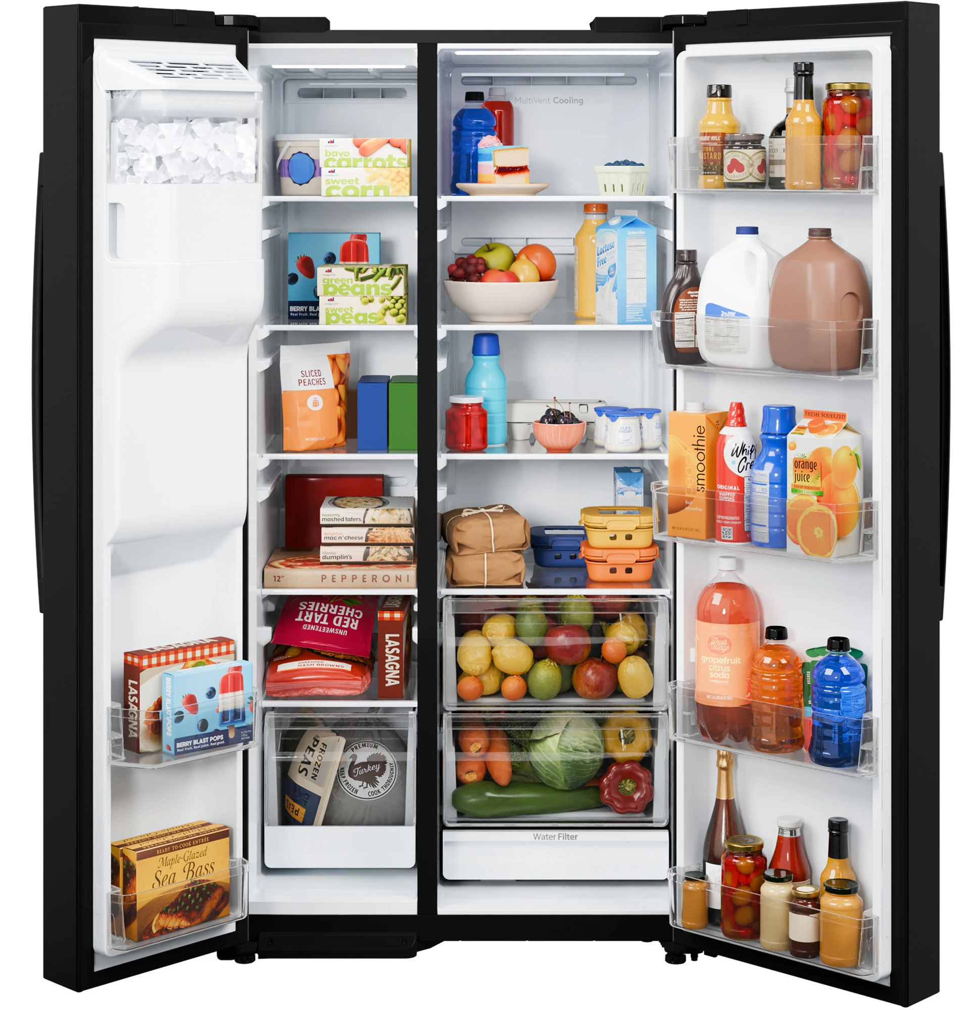 27.9 Cu. Ft. Side-By-Side Refrigerator with Extra Tall Dispenser and In-Door Icemaker GSS28NGYBB