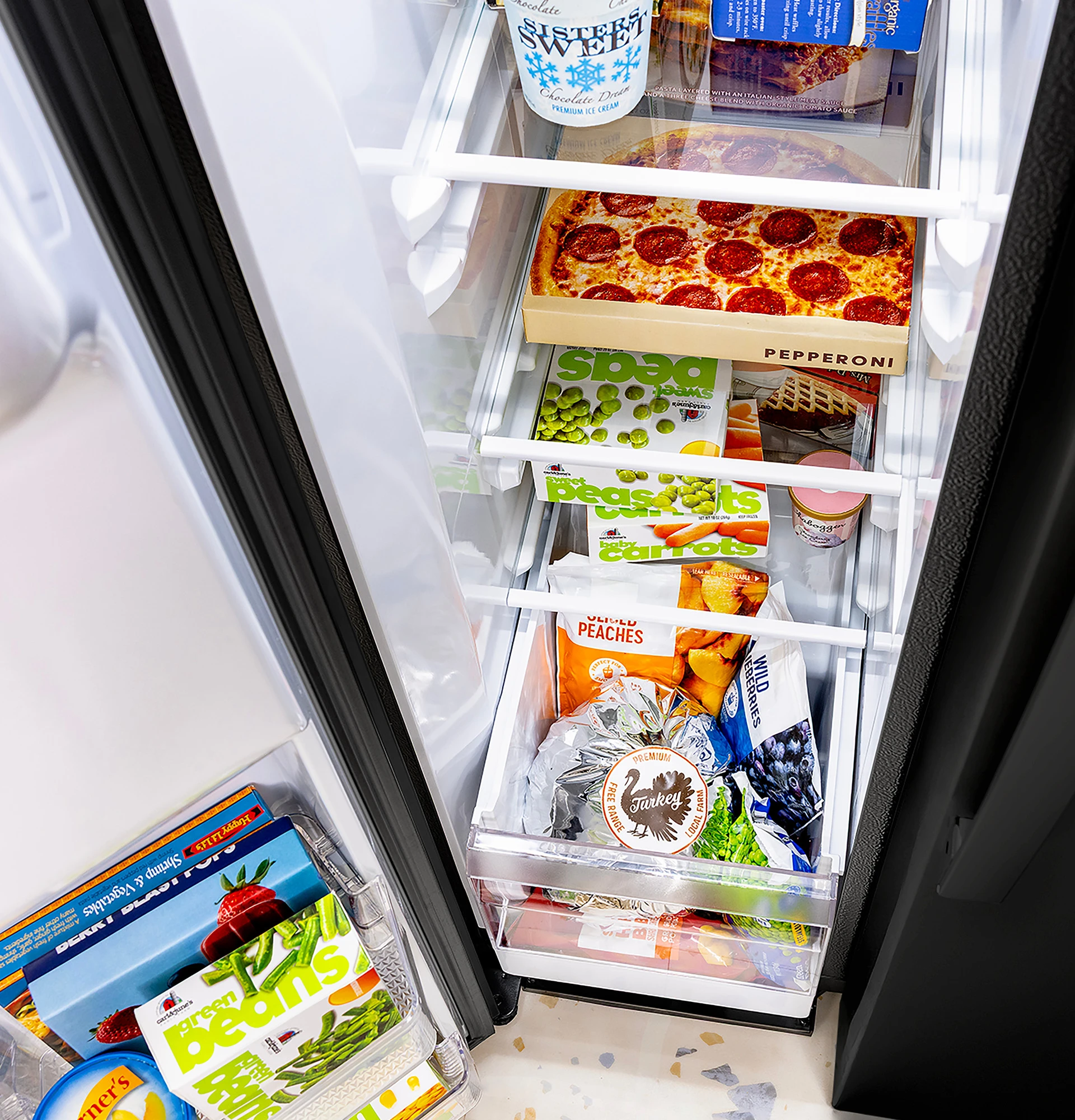 27.9 Cu. Ft. Side-By-Side Refrigerator with Extra Tall Dispenser and In-Door Icemaker GSS28NGYBB