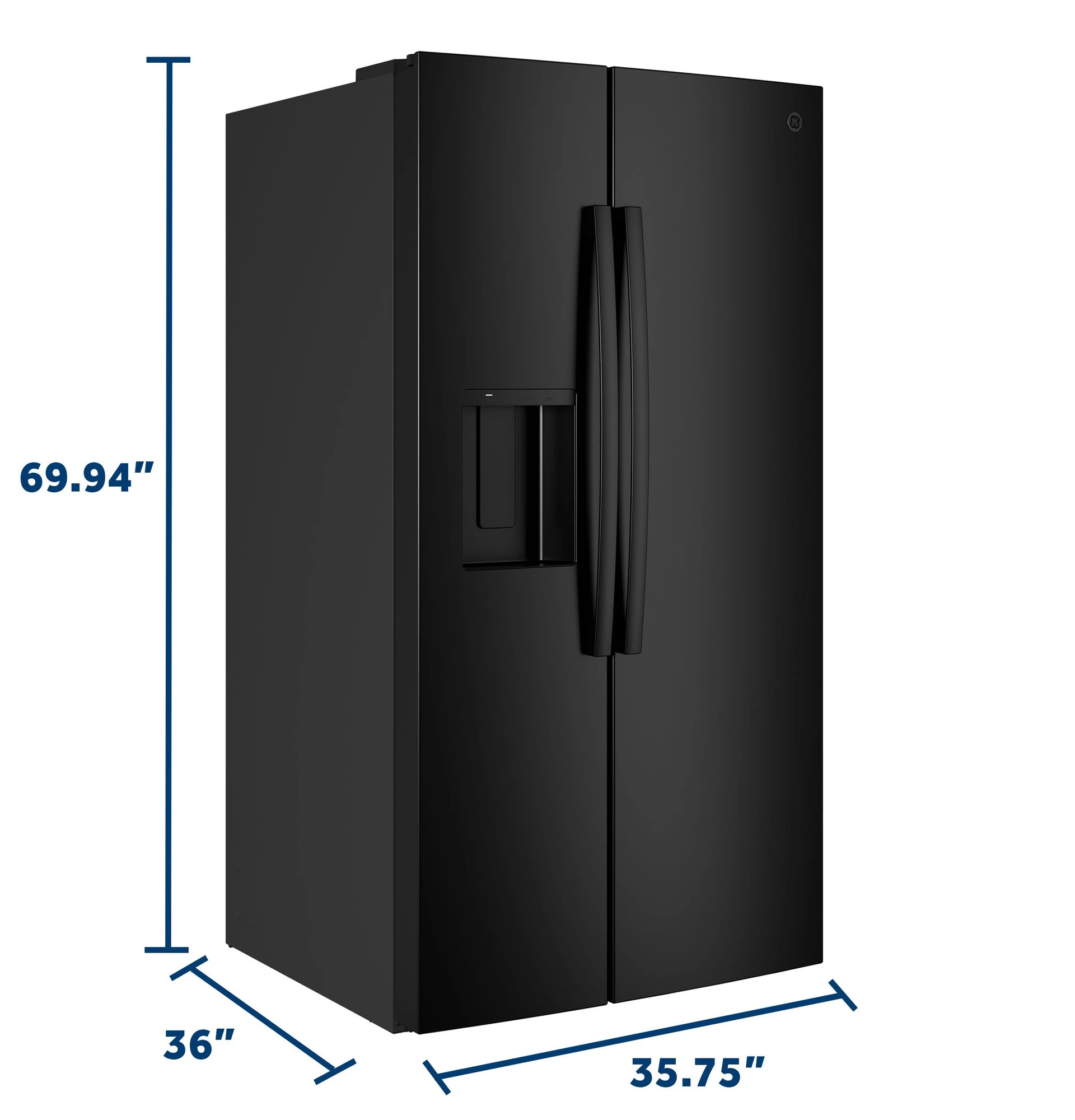 27.9 Cu. Ft. Side-By-Side Refrigerator with Extra Tall Dispenser and In-Door Icemaker GSS28NGYBB