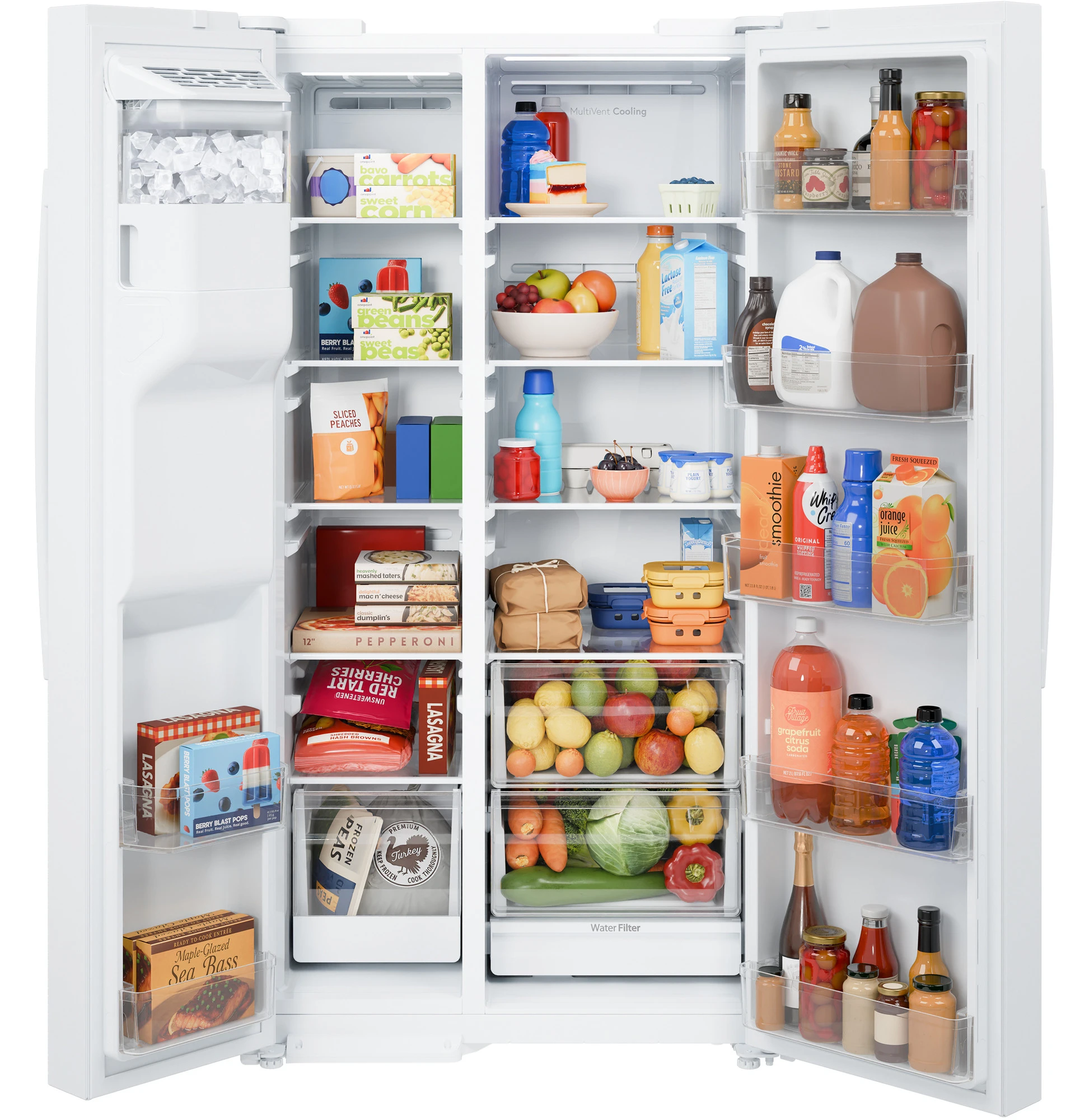 27.9 Cu. Ft. Side-By-Side Refrigerator with Extra Tall Dispenser and In-Door Icemaker GSS28NGYWW