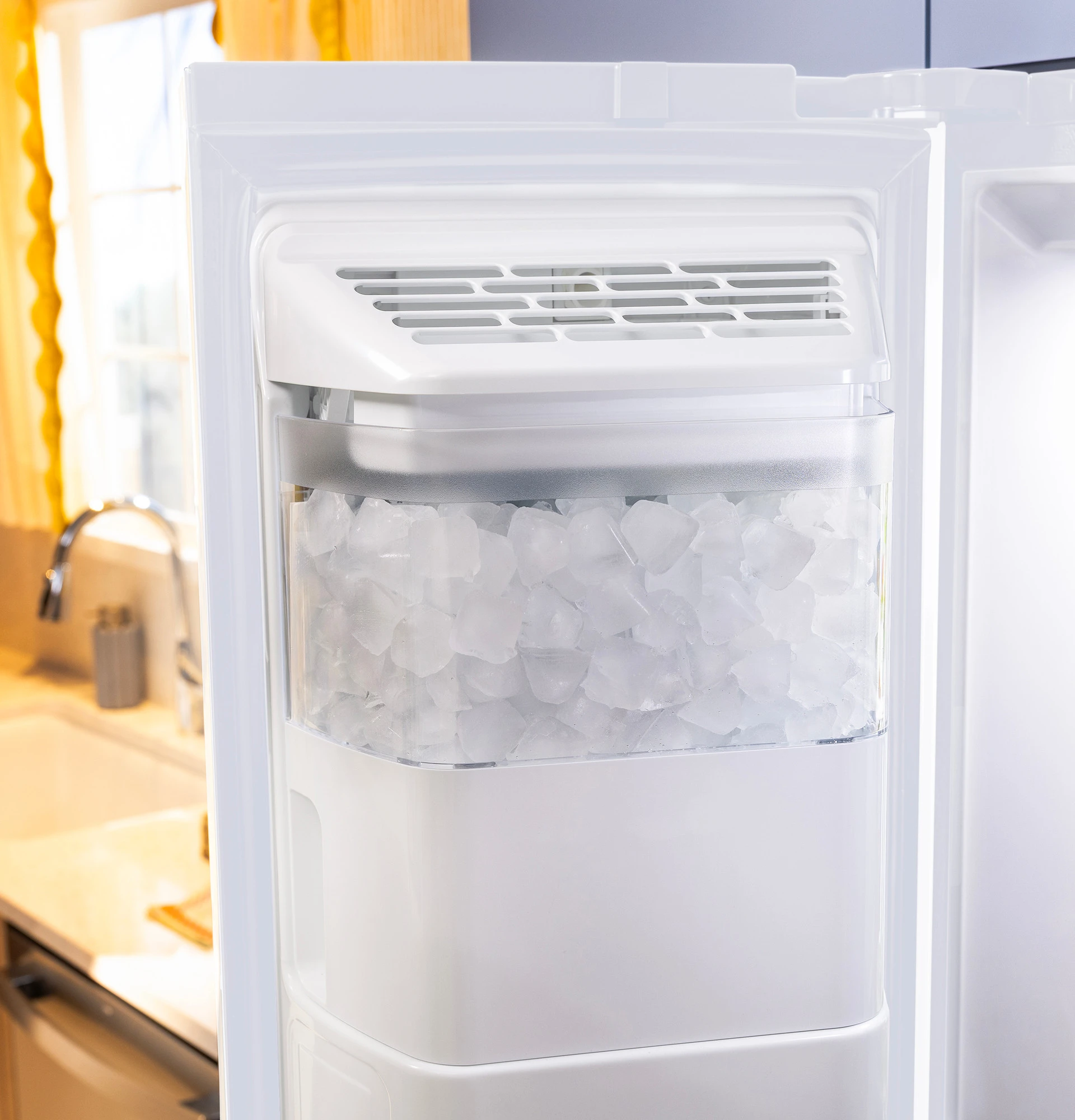 27.9 Cu. Ft. Side-By-Side Refrigerator with Extra Tall Dispenser and In-Door Icemaker GSS28NGYWW