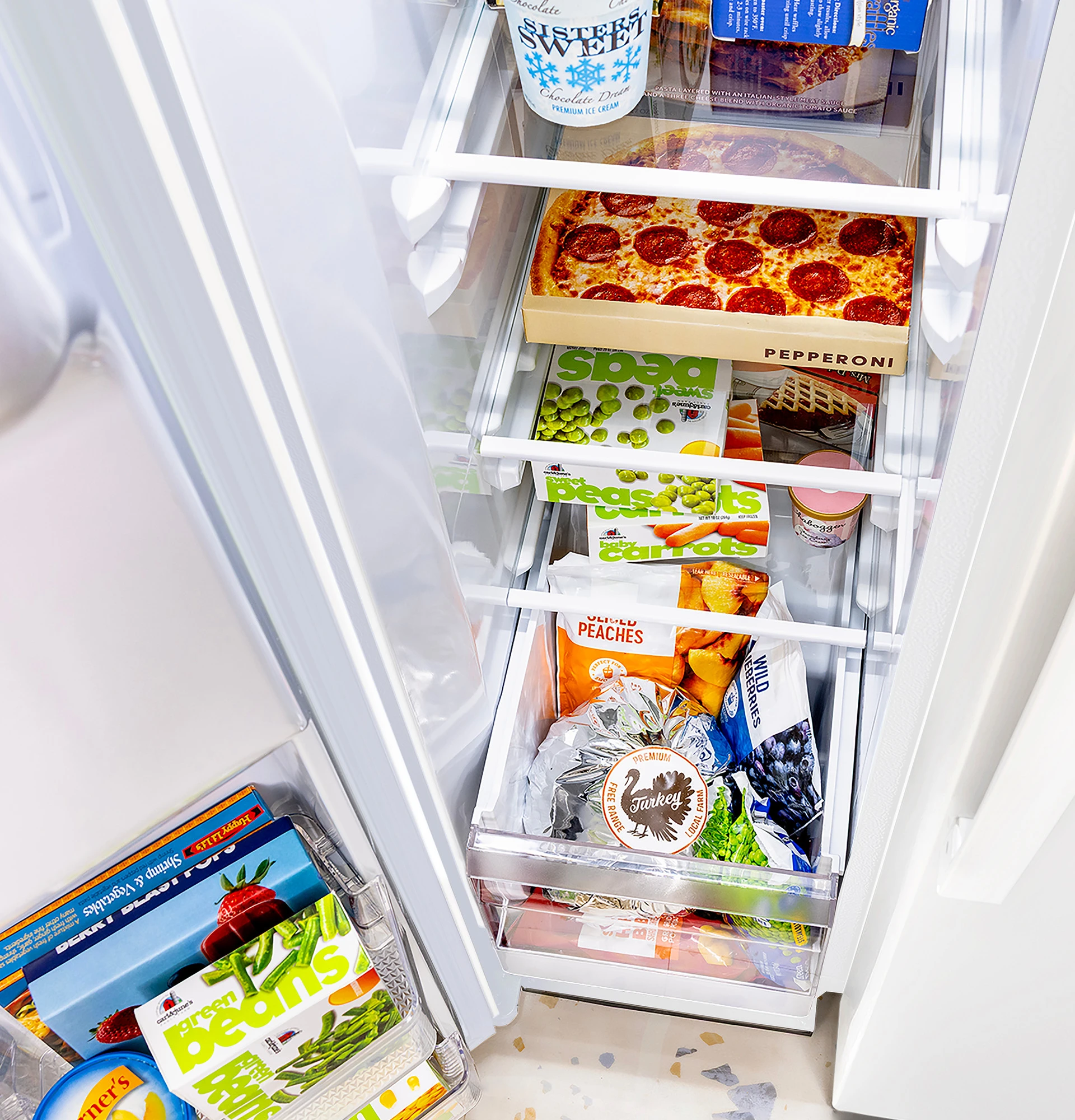 27.9 Cu. Ft. Side-By-Side Refrigerator with Extra Tall Dispenser and In-Door Icemaker GSS28NGYWW