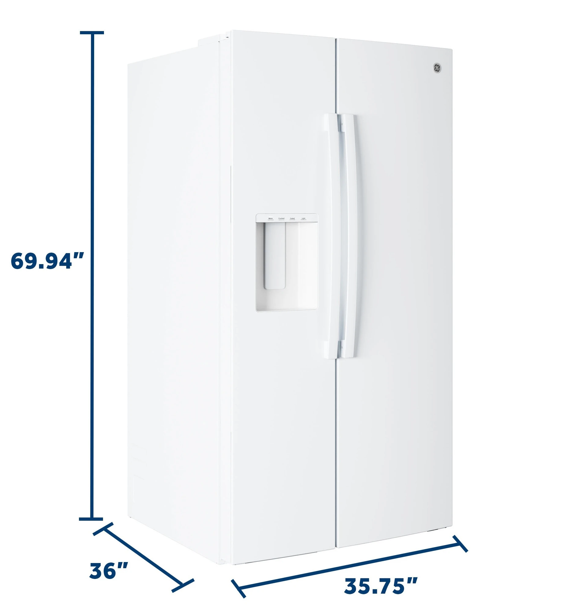 27.9 Cu. Ft. Side-By-Side Refrigerator with Extra Tall Dispenser and In-Door Icemaker GSS28NGYWW
