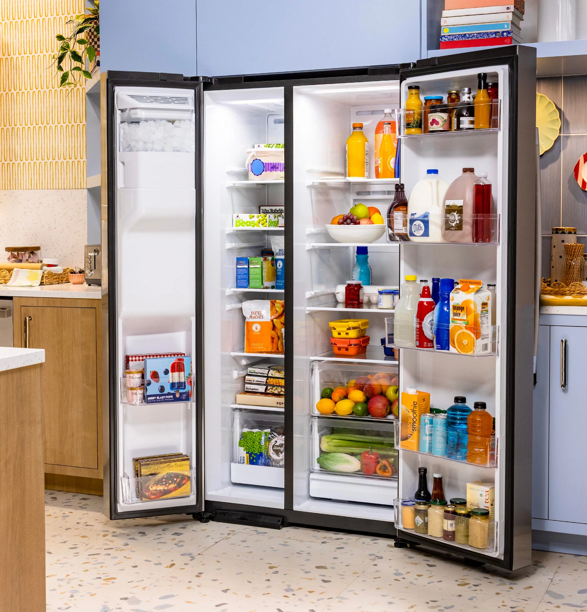 Ge® 27.9 Cu. Ft. Side-by-side Refrigerator With Extra Tall Dispenser And In-door Icemaker GSS28NYYFS