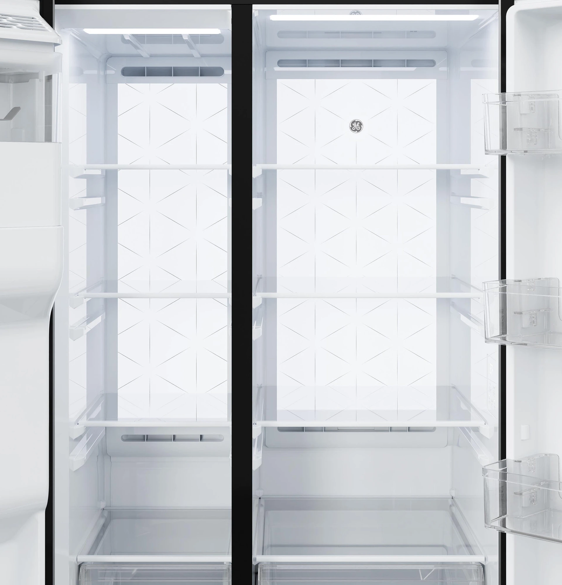 GE® 27.7 Cu. Ft. Side-By-Side Refrigerator with LED Light Walls and Extra Tall Dispenser view 7