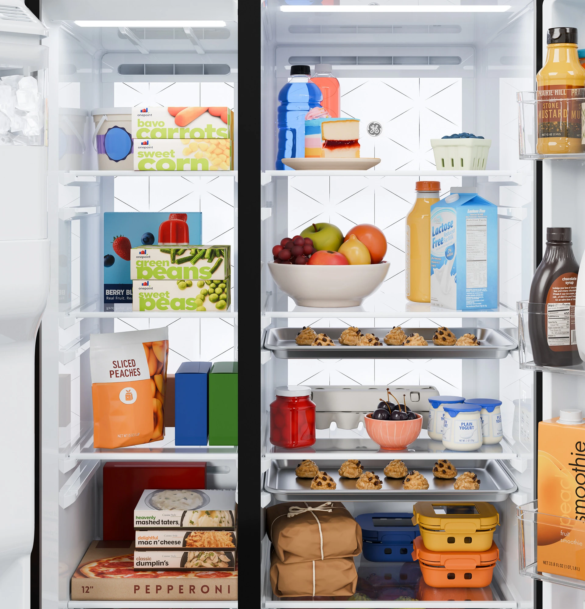 GE® 27.7 Cu. Ft. Side-By-Side Refrigerator with LED Light Walls and Extra Tall Dispenser view 8