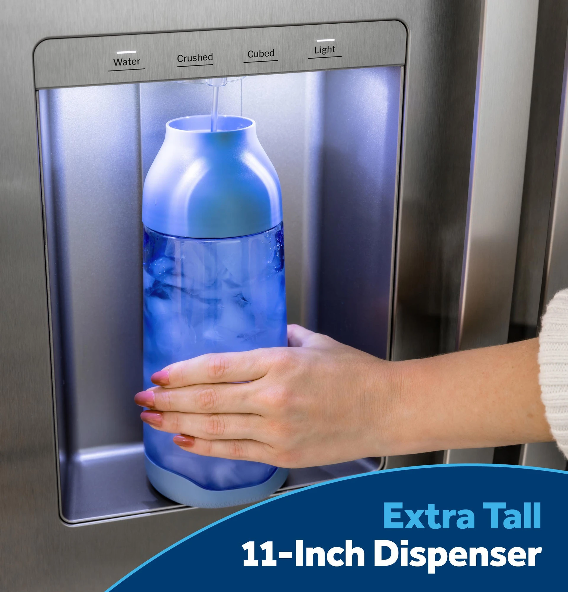 GE® 27.7 Cu. Ft. Side-By-Side Refrigerator with LED Light Walls and Extra Tall Dispenser view 15