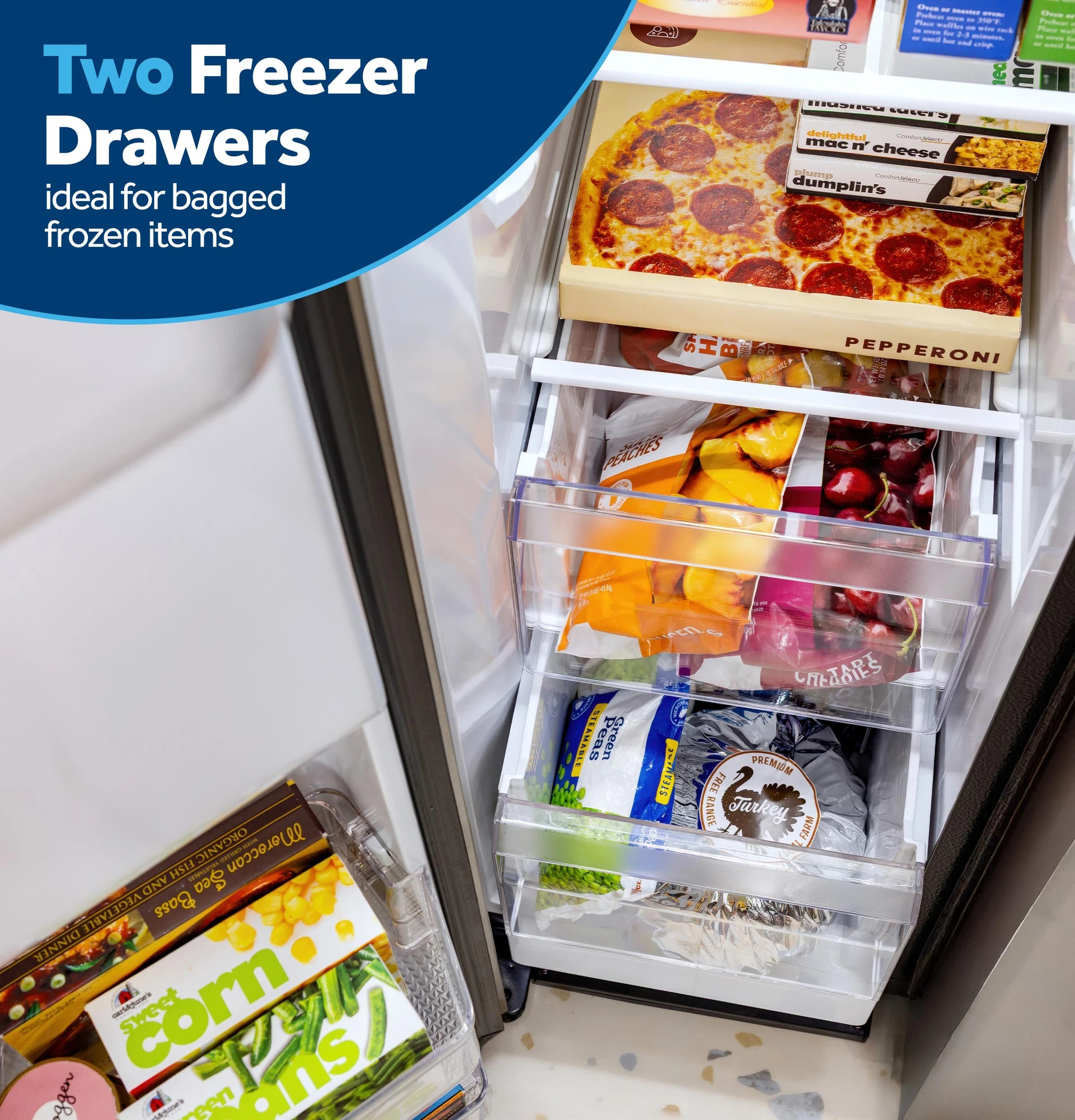 GE® 27.7 Cu. Ft. Side-By-Side Refrigerator with LED Light Walls and Extra Tall Dispenser view 17