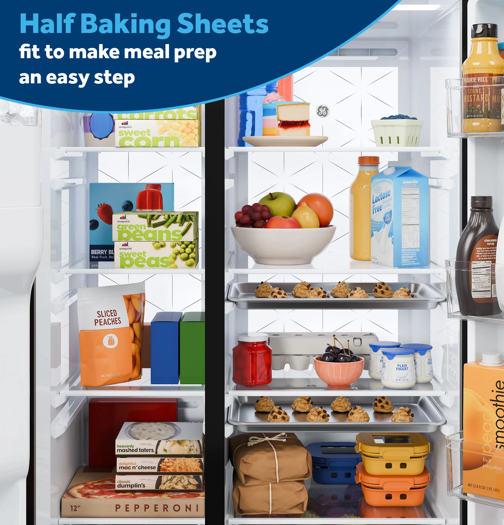 GE® 27.7 Cu. Ft. Side-By-Side Refrigerator with LED Light Walls and Extra Tall Dispenser view 21