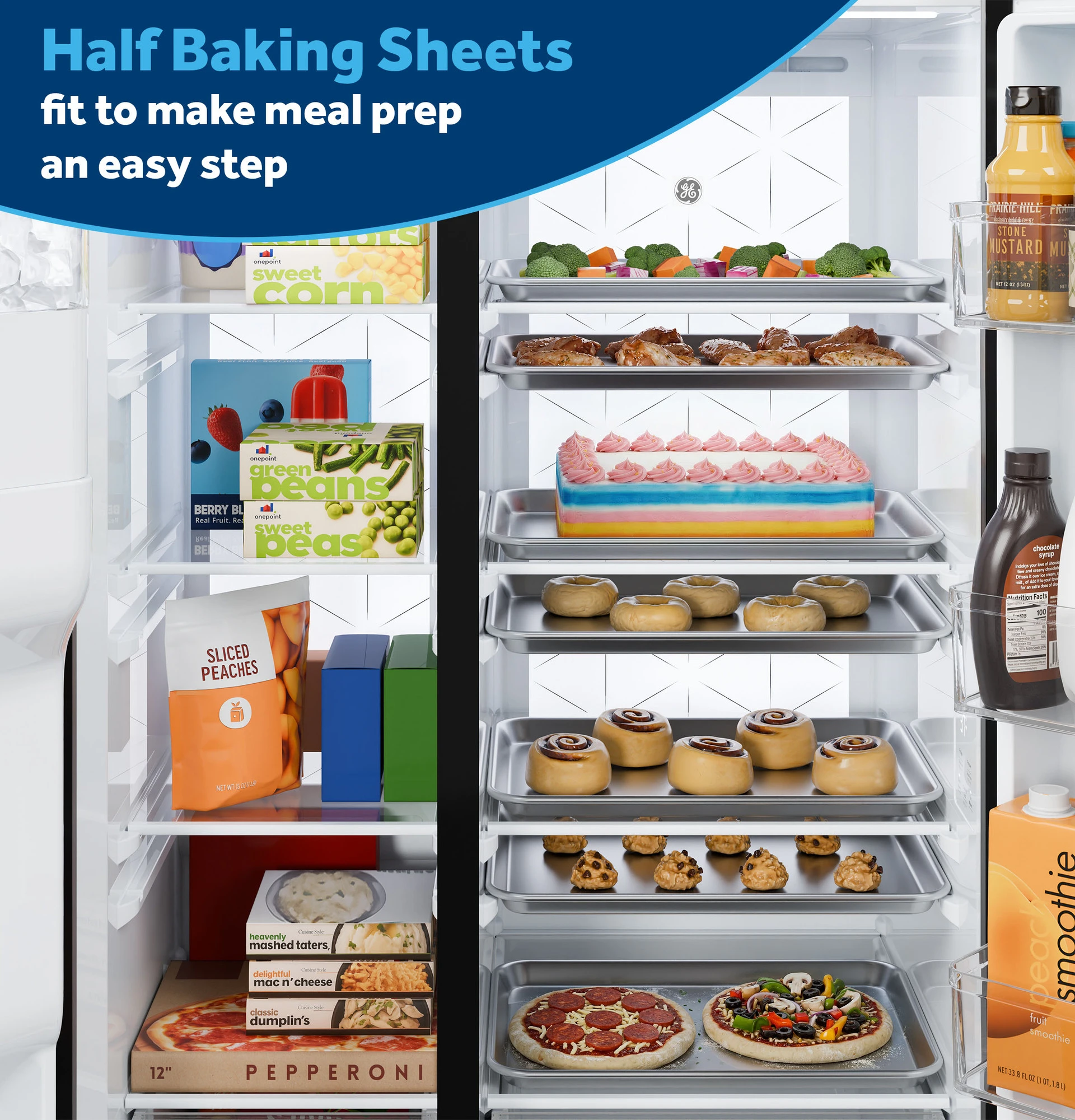 GE® 27.7 Cu. Ft. Side-By-Side Refrigerator with LED Light Walls and Extra Tall Dispenser view 22