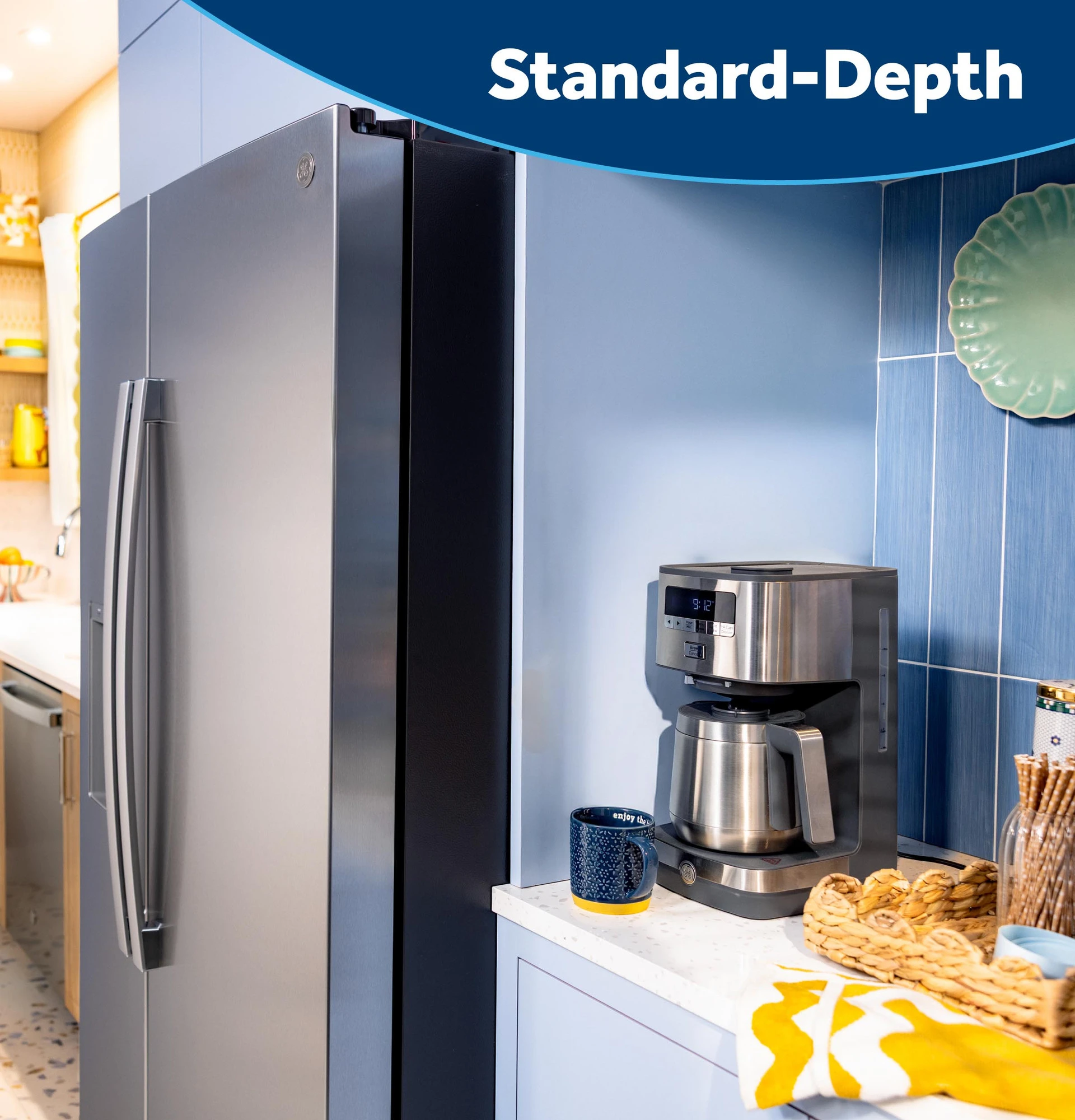 GE® 27.7 Cu. Ft. Side-By-Side Refrigerator with LED Light Walls and Extra Tall Dispenser view 26