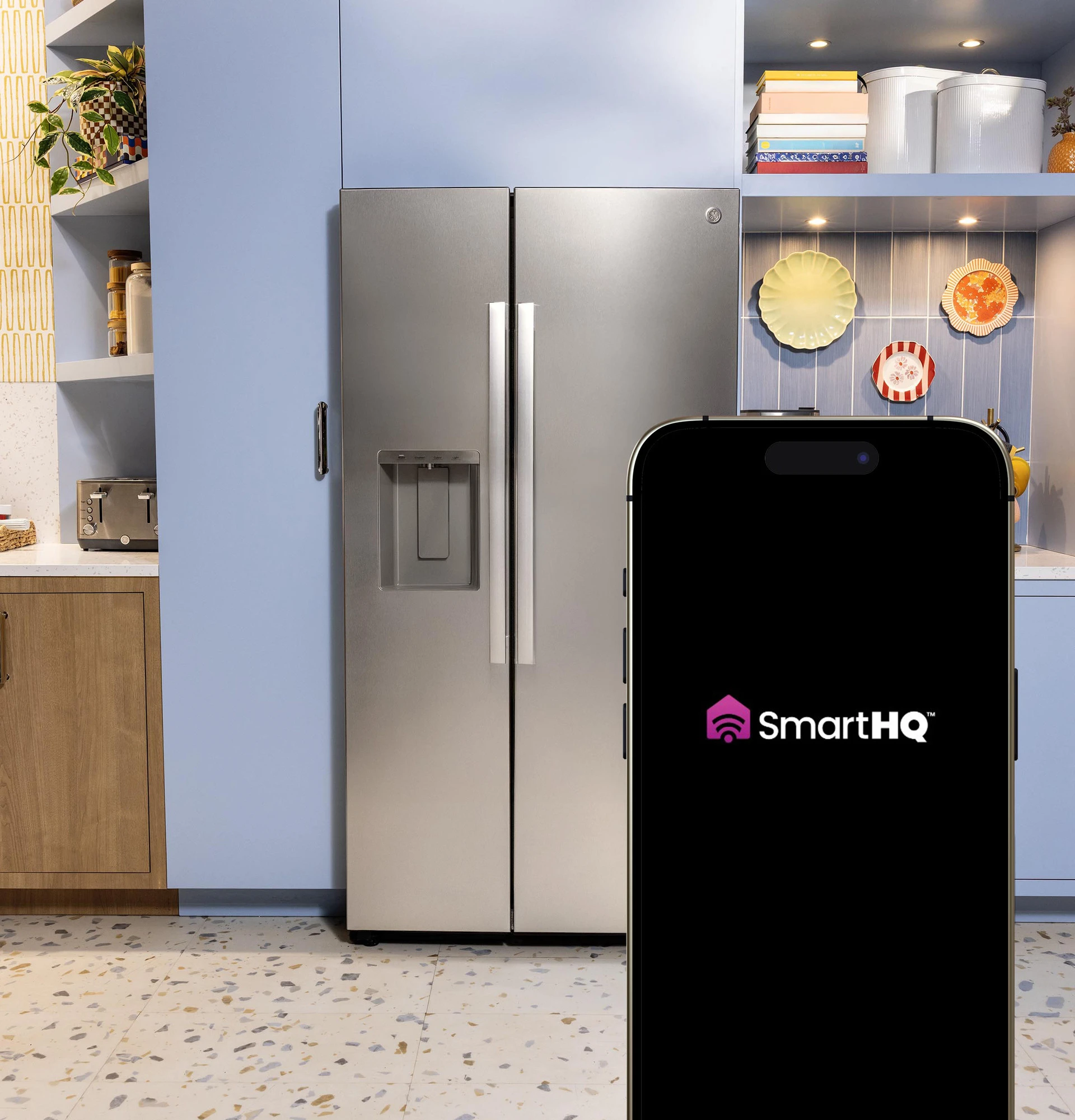 GE® 27.7 Cu. Ft. Side-By-Side Refrigerator with LED Light Walls and Extra Tall Dispenser view 27