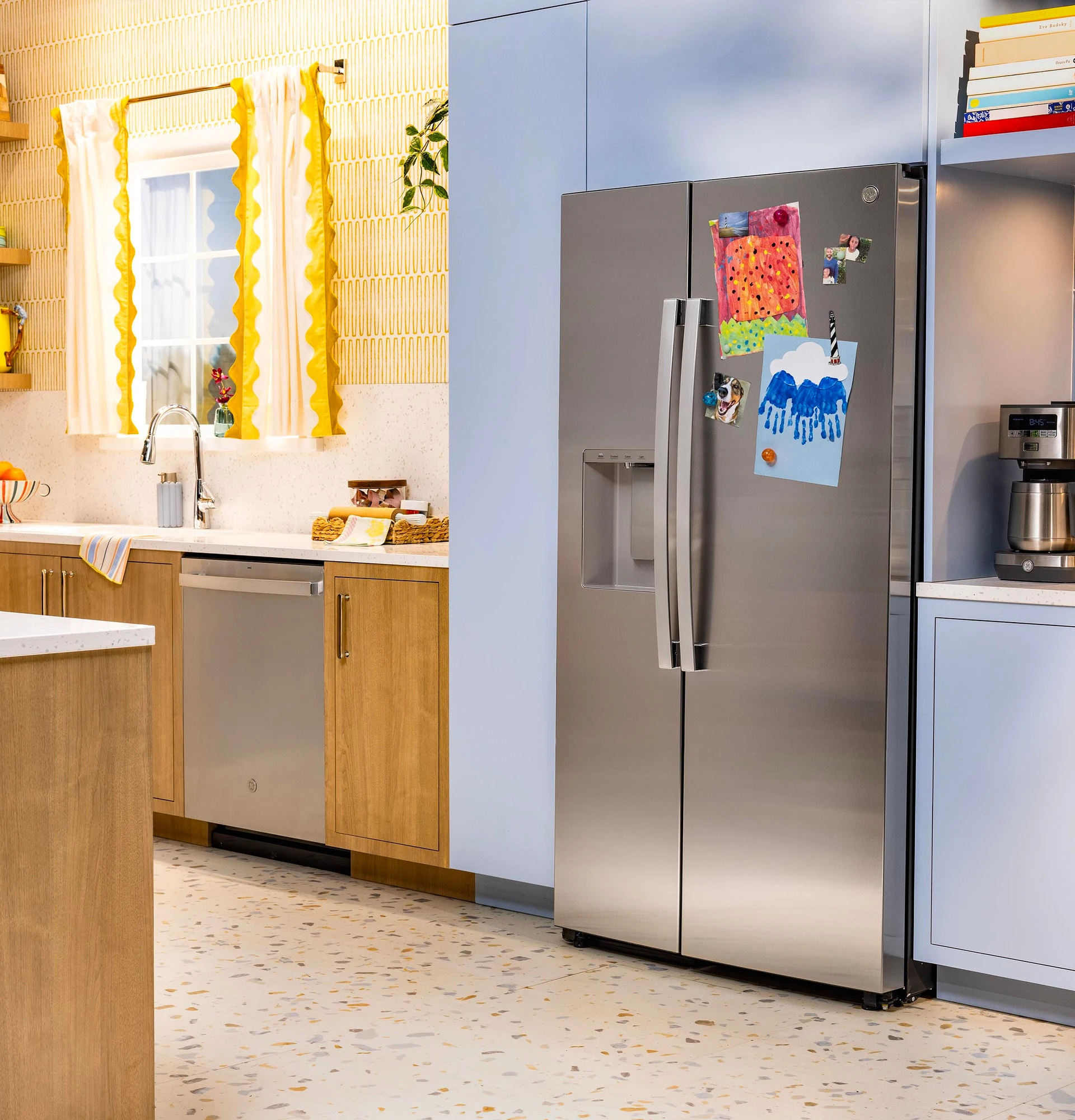 GE® 27.7 Cu. Ft. Side-By-Side Refrigerator with LED Light Walls and Extra Tall Dispenser view 30