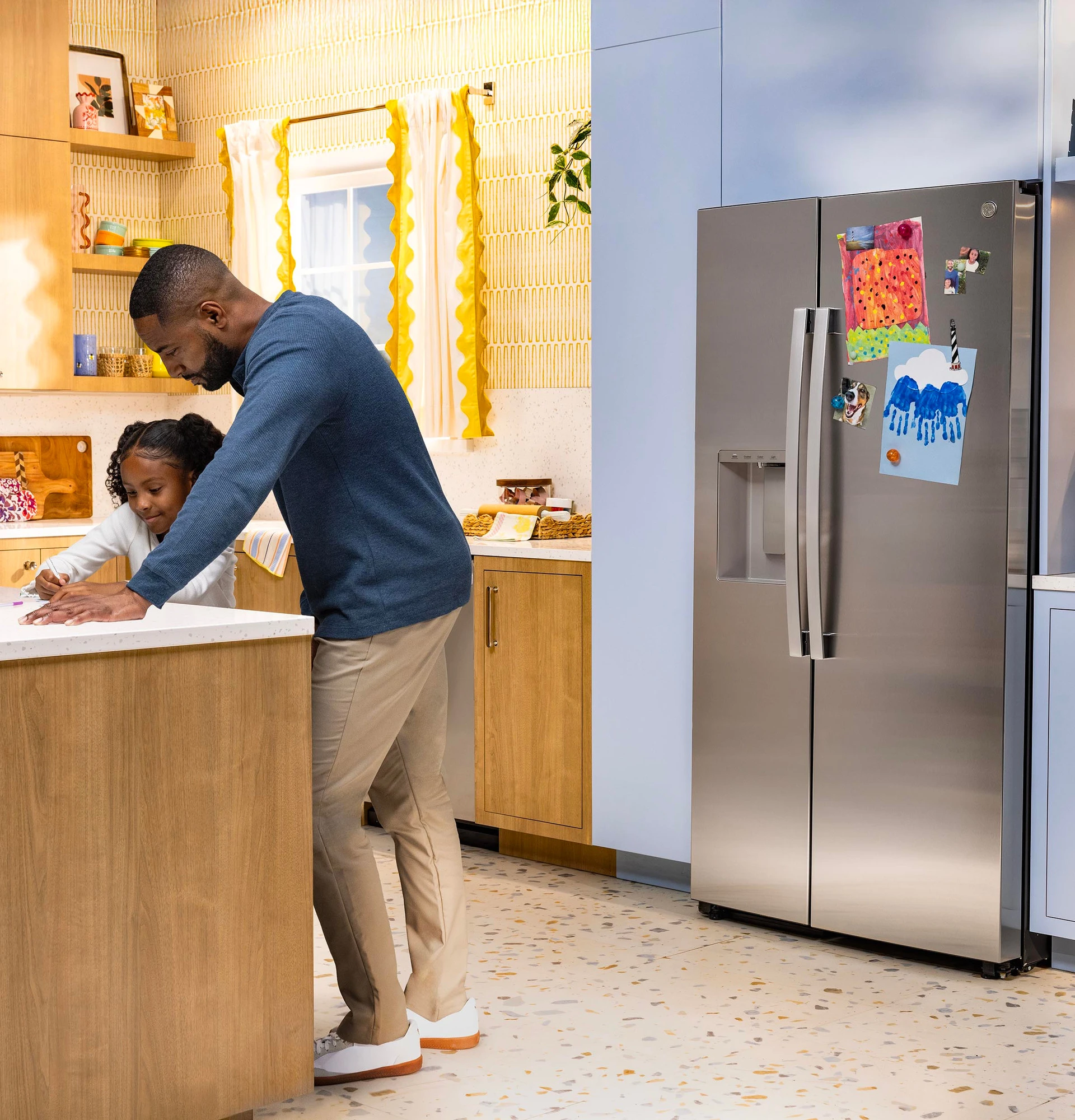 GE® 27.7 Cu. Ft. Side-By-Side Refrigerator with LED Light Walls and Extra Tall Dispenser view 31