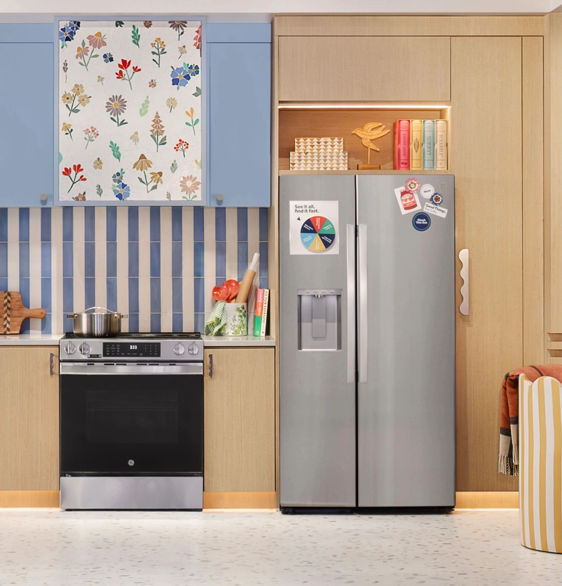 GE® 27.7 Cu. Ft. Side-By-Side Refrigerator with LED Light Walls and Extra Tall Dispenser view 32